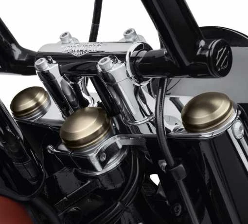 Harley Davidson Brass / Messing Abdeckungen Für Obere Gabelschrauben 2 Harley Davidson Brass / Messing Abdeckungen Für Obere Gabelschrauben – Bild 2