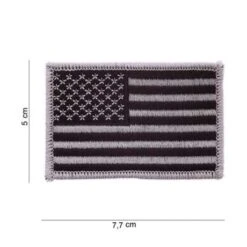 MCS Aufnäher Flagge USA Silber 5x7,7cm