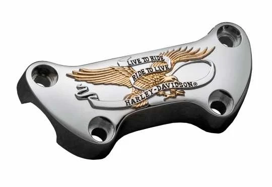 Harley Davidson Lenkerklemmstück Live To Ride Gold 1 Harley Davidson Lenkerklemmstück Live To Ride Gold