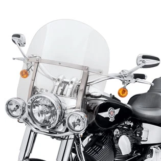 Harley Davidson Abnehmbare King-Size Windschutzscheibe 18" Klar & Polierte Streben 1 Harley Davidson Abnehmbare King-Size Windschutzscheibe 18" Klar & Polierte Streben