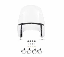 Harley Davidson Wind Splitter Abnehmbares Compact Windschild 19" Klar & Schwarz