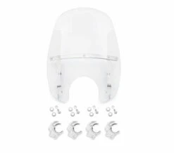 Harley Davidson Wind Splitter Quick-Release Compact Windschild 18" Klar & Poliert