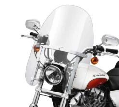 Harley Davidson Abnehmbare Kompakt-Windschutzscheibe 18" Klar & Polierte Streben