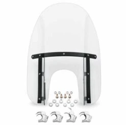Harley Davidson Abnehmbare Kompakt-Windschutzscheibe 18" Klar & Schwarze Streben