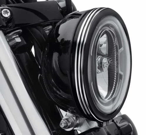 Harley Davidson Defiance Scheinwerfer Zierring 5 3/4" Schwarz Cut 2 Harley Davidson Defiance Scheinwerfer Zierring 5 3/4" Schwarz Cut – Bild 2