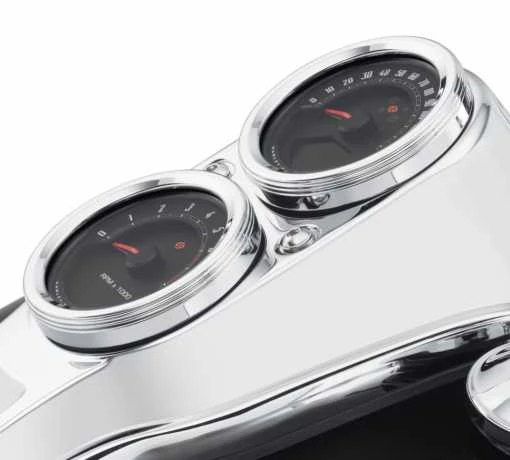 Harley Davidson Defiance Tank Anzeigenblende 5", Chrom 2 Harley Davidson Defiance Tank Anzeigenblende 5", Chrom – Bild 2