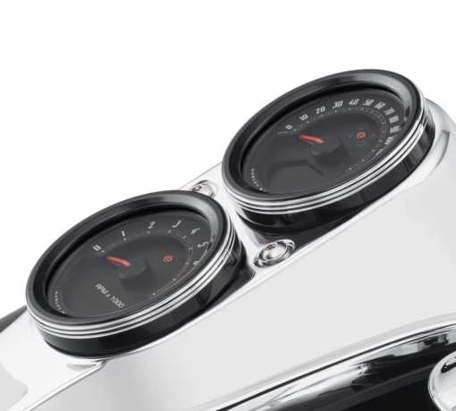 Harley Davidson Defiance Tank Anzeigenblende 5", Schwarz Cut 2 Harley Davidson Defiance Tank Anzeigenblende 5", Schwarz Cut – Bild 2