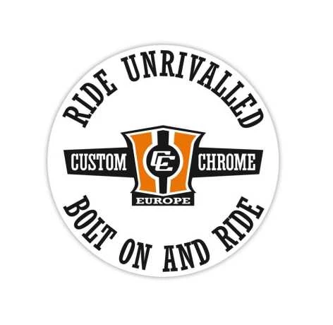 Custom Chrome Ride Unrivalled Aufkleber 9,5 Cm Rund 1 Custom Chrome Ride Unrivalled Aufkleber 9,5 Cm Rund