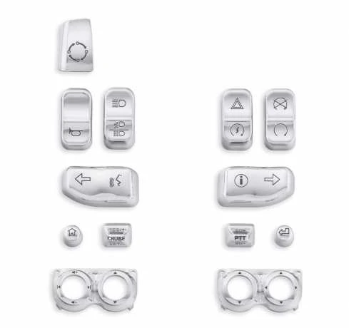 Harley Davidson Schalterkappen-Kit Chrom 1 Harley Davidson Schalterkappen-Kit Chrom