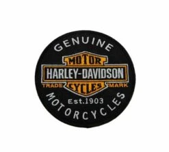 Harley-Davidson Aufnäher Genuine Motorcycles Schwarz/orange